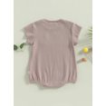 thumbnail image 4 of Faithtur Nouveau-Né Été Romper, Casual Manches Courtes Col Rond de Couleur Unie Bodysuit, 4 of 8
