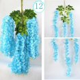 thumbnail image 2 of AMERTEER 12 Pieces (Each 45inch) Wisteria Artificial Flower Bushy Silk Vine Ratta Hanging, 2 of 3