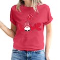 thumbnail image 2 of Pisexur Valentines Day T-shirt Top T-shirt à Manches Courtes Imprimé Amour de la Saint-Valentin pour Femmes Haut à Manches Courtes Col Rond Haut/chemise, 2 of 5