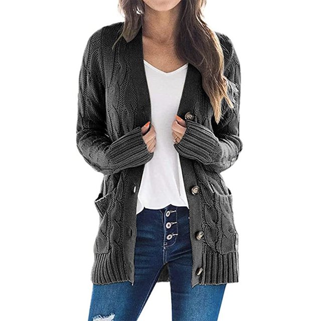 CPOKRTWSO Cardigan Tricoté Surdimensionné à Manches Longues Ouvert pour Femmes