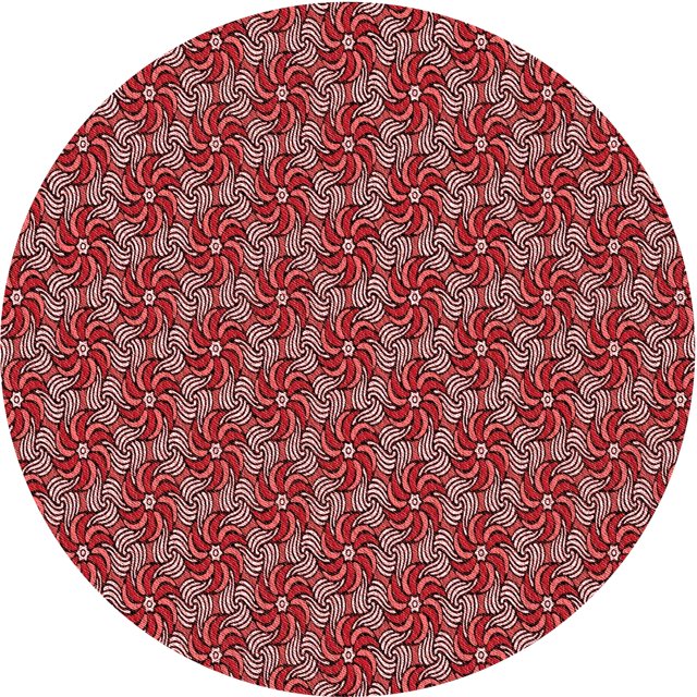 Ahgly Company Tapis d'Intérieur Lavables en Machine, Ronds Transitionnels Rouge Cramoisi, Ronds de 5'
