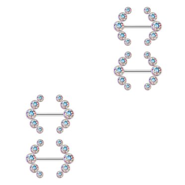 Youkk Nipples Ring Stainless Steel Exquisite Girls Fashion Accessory Sexy Bodies Piercing Decoration Simple Body Decor for Women Electroplated 2Set