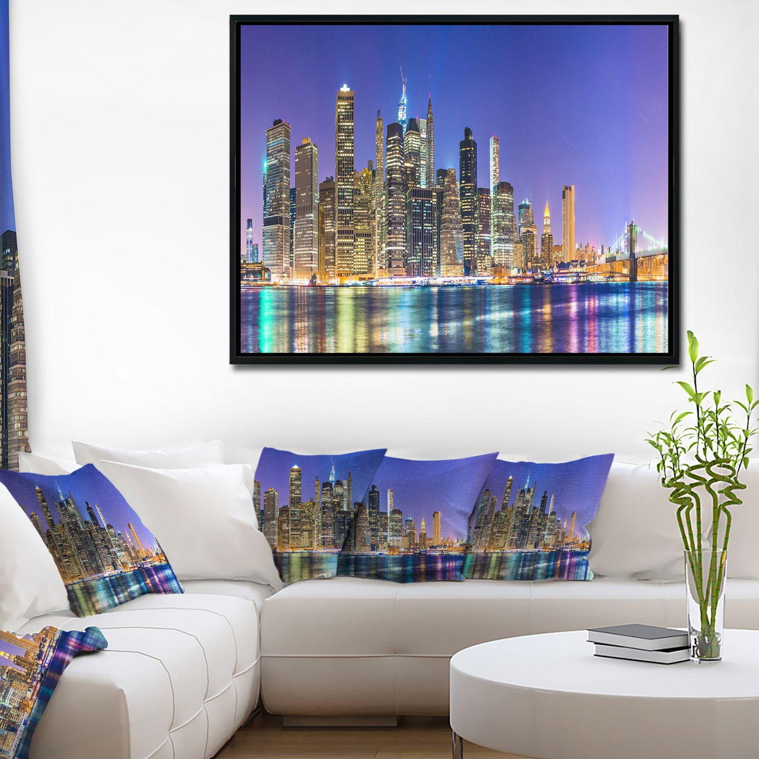 Design Art Paysage Urbain New York  Sur Toile Encadrée