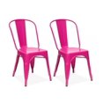 thumbnail image 1 of Ens. de 2 chaises sans bras laqué Roch de Plata Décor Import Inc en rose, 1 of 1