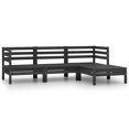 thumbnail image 1 of vidaXL 4 Piece Garden Lounge Set Solid Pinewood Black, 1 of 5