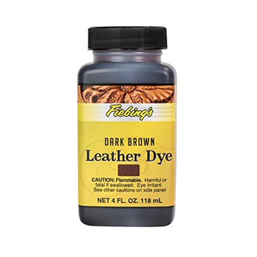 Fiebings Leather Dye - Alcohol Based Permanent Leather Dye - 4 oz - Dark Brown