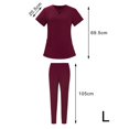 thumbnail image 4 of Xuanheng Ensemble de Sarrau pour Femme, Col en V, Manches Courtes, Uniforme de SPA Durable, Rouge, G, 4 of 8
