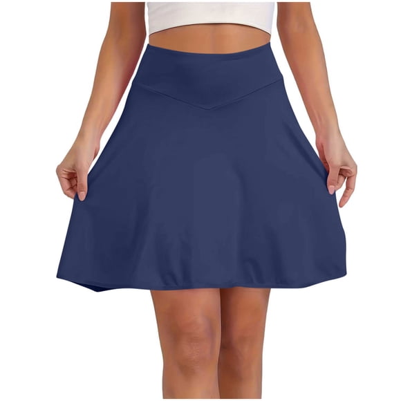 BLVB Skorts for Women High Waist Side Slit Golf Skirt Running Athletic Tennis Skorts with Pocket Built-In Shorts