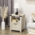 thumbnail image 2 of HOMCOM Table d'Appoint Style Ferme avec Tiroir de Rangement, Étagère Ouverte, 2 of 10
