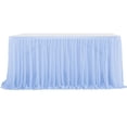 thumbnail image 2 of EGNMCR Home Decor, White Tulles Table Skirt Recyclable Extra Long Transparent Tablecloth Ruffled Tulles Table Skirt Suitable For Wedding Birthday Banquet Table Decoration Polyester tables skirt, 2 of 6