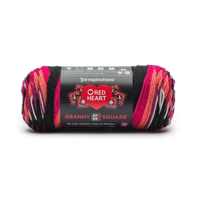 Red Heart® All In One Granny Square™ #4 Worsted (Medium) Acrylic Yarn 8.8oz/250g 417 Yards