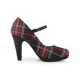 thumbnail image 3 of BLISSFUL STEP Escarpin pour Femme à Plateforme à Talons Aiguilles à Carreaux Escarpins Rouge Vert 7, 3 of 7