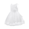 thumbnail image 2 of Oyolan Robe de Demoiselle d'Honneur pour Bébé Fille, Robe de Fête Formelle de Mariage, Robe de Baptême en Tulle, Robe de Princesse pour Concours, Blanc 3, 2 of 5