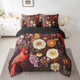 thumbnail image 2 of Tropical Floral Bed in a Bag 7 Pieces Cardinal Bird Bedding Set, Colorful Flower Queen Size Comforter Set Botanical and Animal Theme Bedding Comforter Sets, Spring Garden Bed Set for Kids Bedroom, 2 of 6