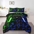 thumbnail image 2 of YST Ensemble de Douillette Gamer Adolescents Garçons Grand Lit, Vert Marine Blue Buffalo, Noir Réversible, 2 of 7