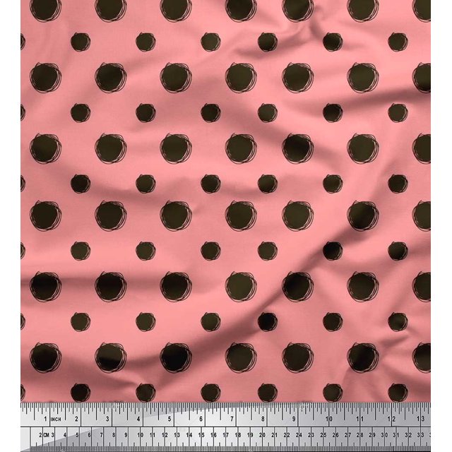 Soimoi Rayon Fabric Dots Dots Print Fabric by the Yard 56 Inch Wide