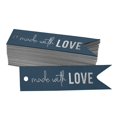 thumbnail image 1 of Inkdotpot Real Silver Foil Made With Love Text Tags Favor Hang Paper Tags 50 Pieces, 1 of 6