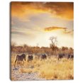 thumbnail image 2 of African Zebras Walking in Row - African Landscape Canvas Art Print, 2 of 3