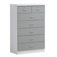 thumbnail image 1 of Hodedah Commode à 7 Tiroirs avec Verrous sur 2 Tiroirs Supérieurs en Bois Gris, 1 of 5