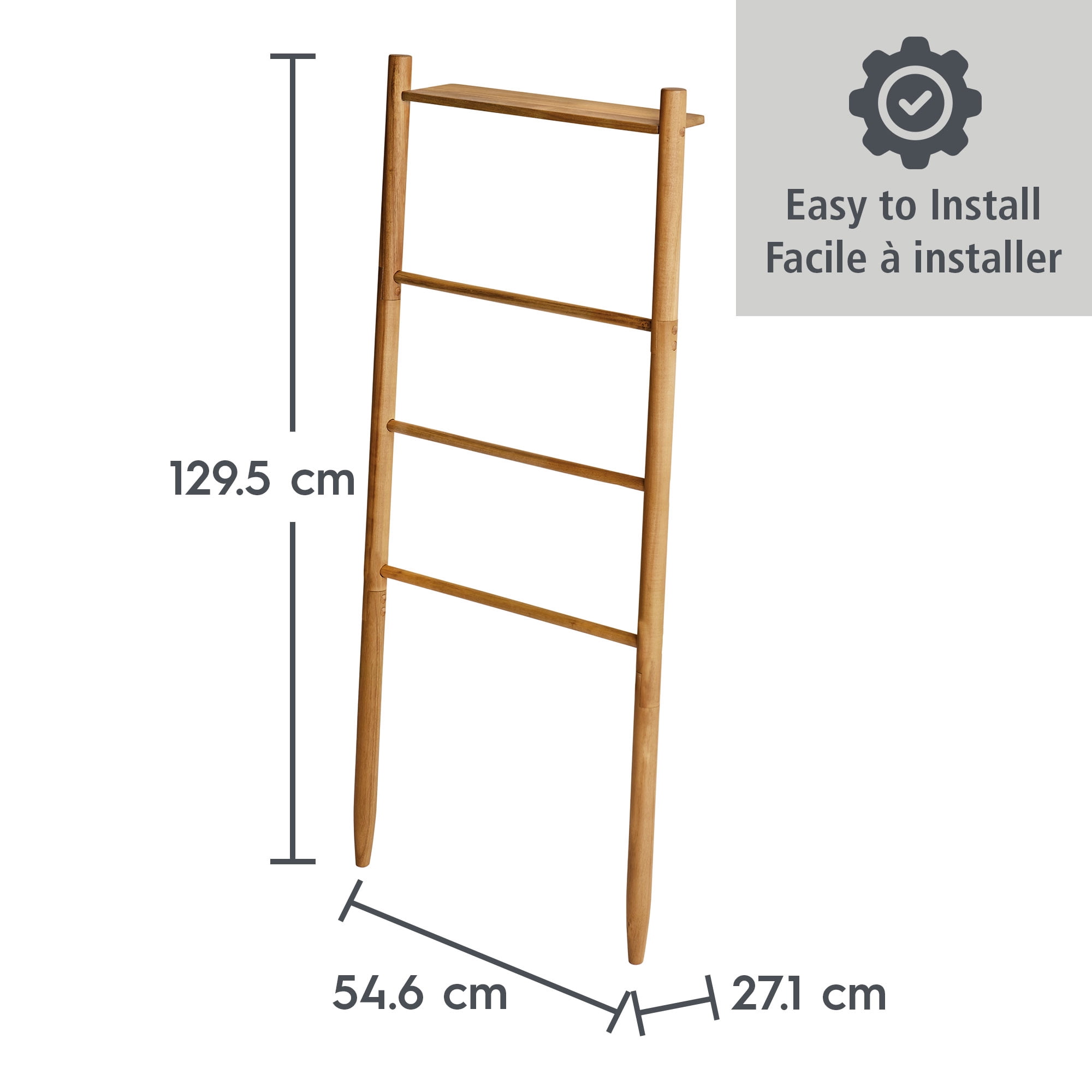Better Homes & Gardens Light Honey Acacia Wood Towel and Linen Ladder