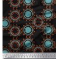 thumbnail image 1 of Soimoi Black Rayon Fabric Sun Mandala Print Fabric by the Yard 42 Inch Wide, 1 of 5