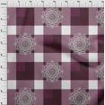 thumbnail image 4 of oneOone Polyester Spandex Purple Fabric Asian Block With Check Craft Projects Decor Fabric Printed By The Yard 56 Inch Wide, 4 of 4