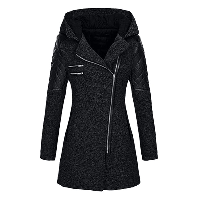 LSLJS Manteau Ajusté Chaud pour Femmes, Manteau Épais, Manteau d'Hiver, Manteau à Capuche avec Fermeture Éclair
