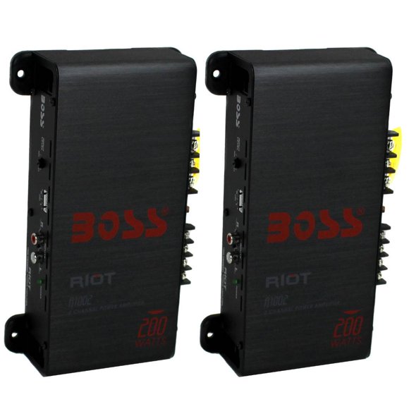 BOSS R1002 Amplificateur Audio de Voiture Anti-Émeute 200 W à 2 Canaux, Haute Puissance (Lot de 2)