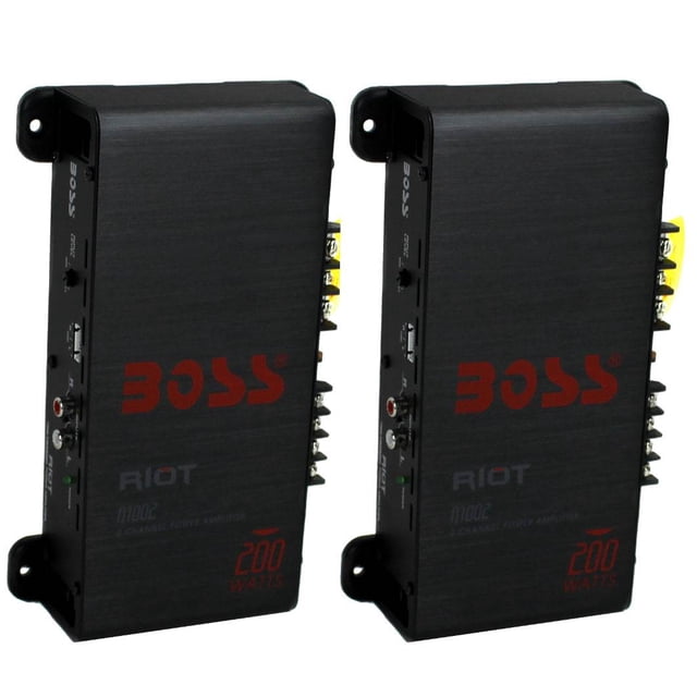 BOSS R1002 Amplificateur Audio de Voiture Anti-Émeute 200 W à 2 Canaux, Haute Puissance (Lot de 2)