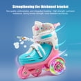 thumbnail image 2 of Kids Rollerblades Beginner Set with Flashing Wheels - Light Blue Skates, Protective Gear, Backpack & Roadblocks for Sizes 27-30 (Small), 2 of 6