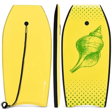 Goplus 37 Pieds' Planche de Surf Super Légère avec Laisse EPS Core Boarding IXPE Jaune