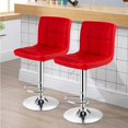 thumbnail image 2 of Set of 2 Bar Stool, Comfortable Swivel Adjustable PU Leather Bar Chair with Backrest, Soft Cushioned Seat, Footrest, Sturdy Metal Frame, Barstools for Kitchen, Pub (Black, White, Brown, Red), 2 of 8