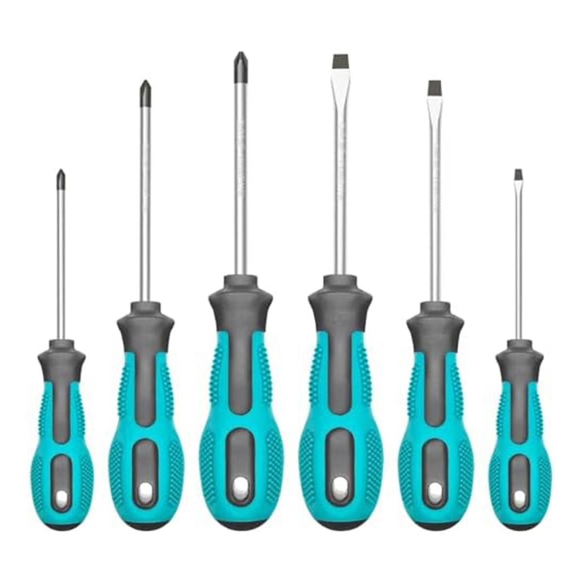 Magnetic Screwdriver Set, 6-Piece Screwdriver Set, Anti- Pad Grip Nut Screwdriver Repair Tool Set.