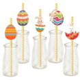 thumbnail image 1 of Yhmxh Easter Décorations 24 Pcs Easter Pailles Papier Pailles Réutilisables Easter Pailles Anneau Coloré Pailles Enfants Easter Fournitures de Fête Cadeau Easter Déco Easter Cadeaux, 1 of 6