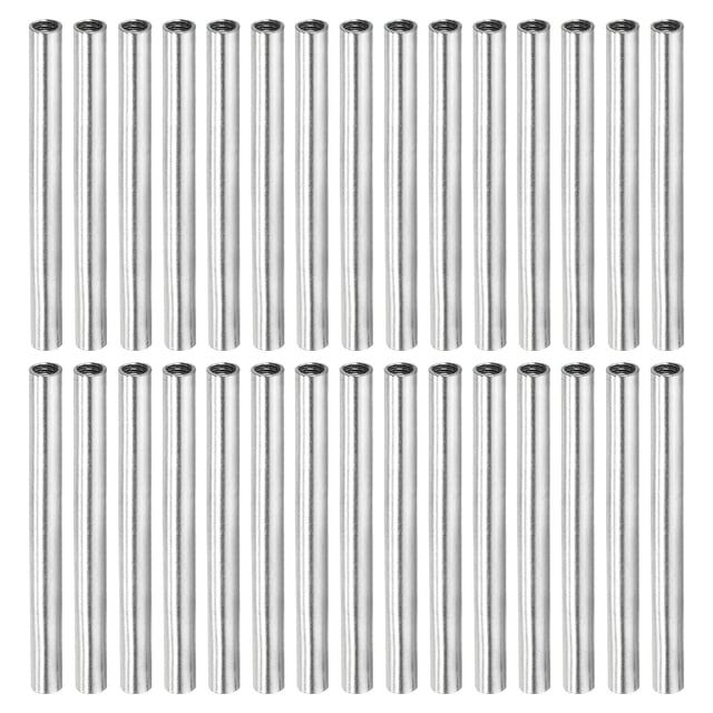 Unique Bargains Round Coupling Nut M4x0.7mm 50mm Threaded Sleeve Connector Rod Bar Stud Tube 30 Pack