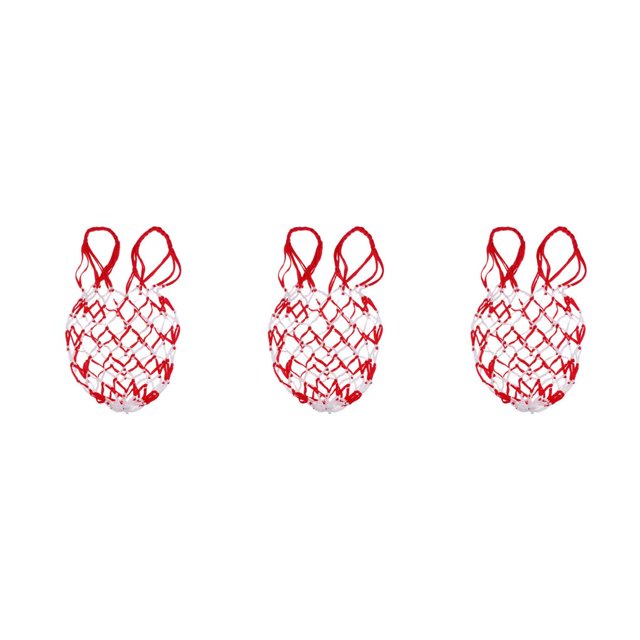 Baohd Sac en Filet pour Ballon 1/2/3/5 Sac de Transport pour Ballon de Basketball Filet de Rangement Support Blanc Rouge 3 Pcs