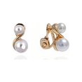 thumbnail image 4 of Anne Klein Boucles d'Oreilles à Clip Ton Or et Fausses Perles, 4 of 4