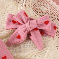 thumbnail image 4 of Posijego Baby Girl Valentine's Day Outfit Heart Printed Ruffle Trimmed Footed Rompers with Bow Headband, 4 of 6