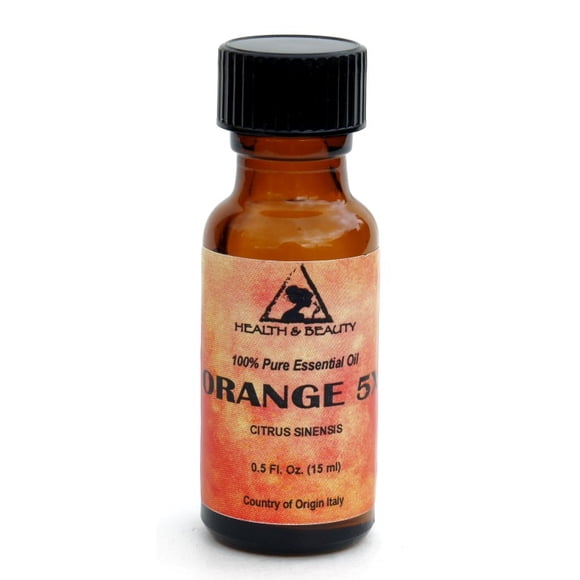 Orange 5x (5 fold) essential oil organic aromatherapy glass bottle 0.5 oz, 15 ml