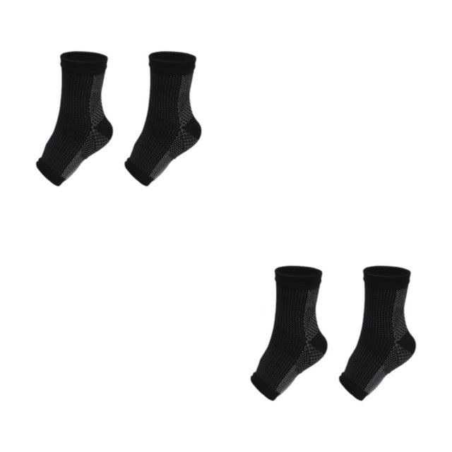 Decodeary 2a Chaussettes de Compression pour Chevilles, Grand Application et Confortables, Noir P/M 2ensemble