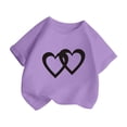 thumbnail image 3 of HNMKIU T-Shirt Graphique Tendance pour Filles Col Rond Manches Courtes Haut d'Été Décontracté pour Enfants, 3 of 5