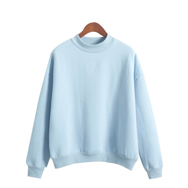 Col Rond Manches Longues Pur Sweat-Shirt Épais Hiver Col Rond Femmes Fille Vêtements