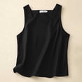 thumbnail image 2 of Timegard Womens Tank Tops Cotton Linen Square Neck Sleeveless Summer Casual Loose Tops Basic Tee Blouse, 2 of 7