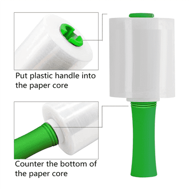 Pellicule Étirable Transparente Industrielle 5,1 Po 1000 Pi pour Pellicule de Palette avec Poignée en Plastique, Emballage Autoadhésif