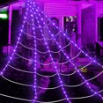 thumbnail image 2 of Halloween Spider Web Lights 250 LED Waterproof Net Lights with Spider Remote Control Cobweb for Yard House Garden Outdoor Indoor Party Haunted Decorations, 2 of 7