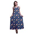 thumbnail image 1 of Bimba Rayon Floral Ladies Printed Backless Spaghetti Strap Long Maxi Evening Party Dress-XSmall, 1 of 5