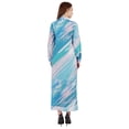 thumbnail image 4 of Bimba Robe Chemise Maxi Imprimée à Manches Longues pour Femmes, Coupe Ample Décontractée, Boutonnée, 4 of 7