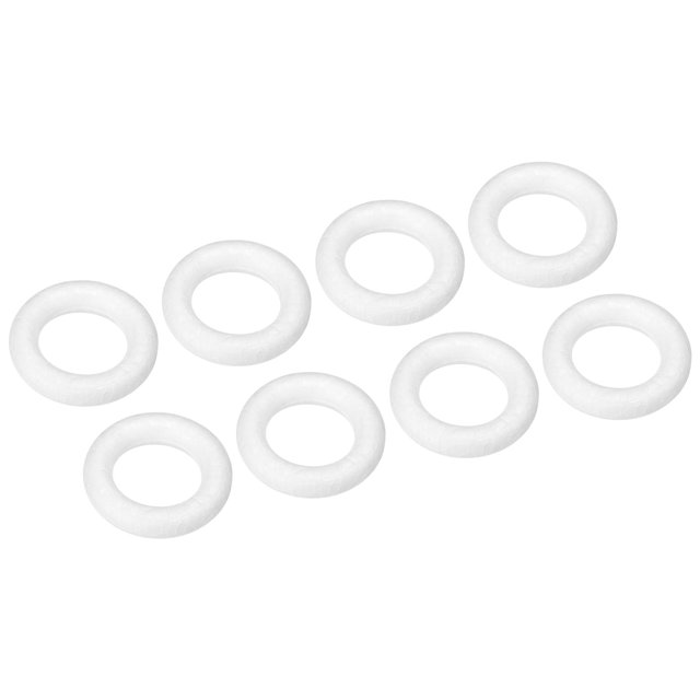 Unique Bargains 1.1 Inch Foam Wreath Forms Round Craft Rings for DIY Art Crafts Pack of 8