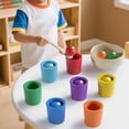 thumbnail image 3 of Education Toy Color Sorting and Counting Wooden Stacking Game for Toddlers and Preschoolers, 3 of 7