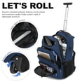thumbnail image 2 of Boavan Rolling Backpack,17 inch Water Resistant Wheeled,Carry on Luggage Business Bag, Overnight College Computer Backpack Trolley Suitcase for Men Wo, 2 of 6